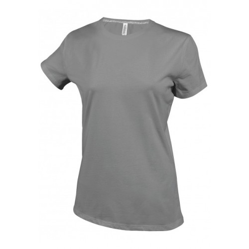 TEE-SHIRT COL ROND 100% COTON FEMME KARIBAN  GRIS FONCE