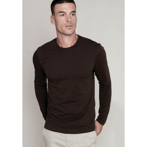 TEE-SHIRT COL ROND 100 % COTON MANCHES LONGUES HOMME KARIBAN