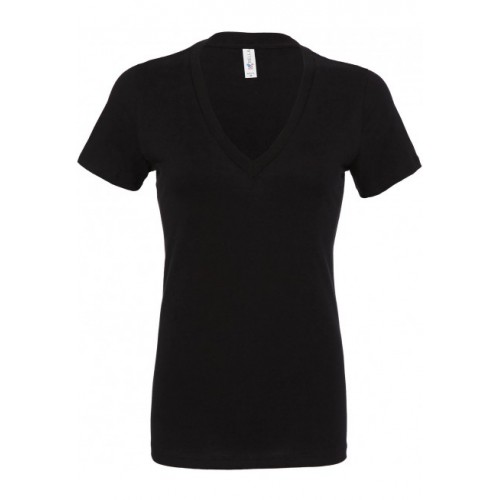 TEE-SHIRT COL V PROFOND FEMME BELLA&CANVAS NOIR 