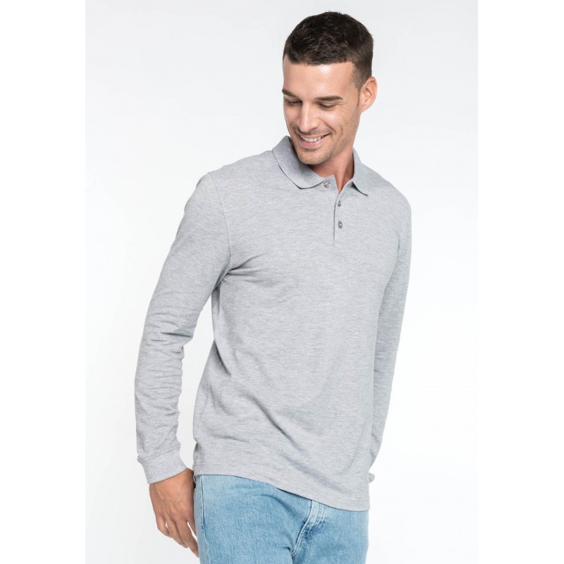 POLO 100% COTON PIQUE MANCHES LONGUES HOMME  KARIBAN 