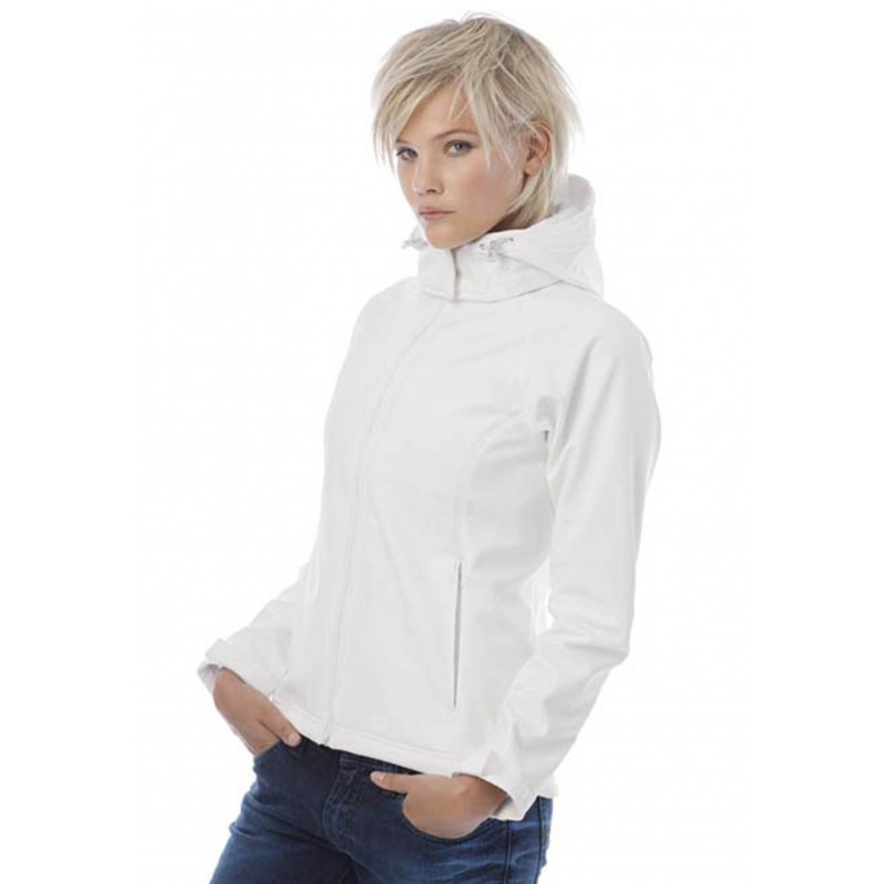 VESTE SOFTSHELL CAPUCHE FEMME B&C