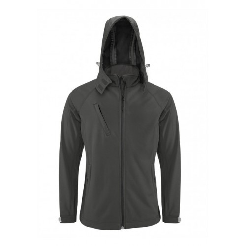 VESTE A CAPUCHE SOFTSHELL 3 COUCHES HOMME KARIBAN TITANIUM