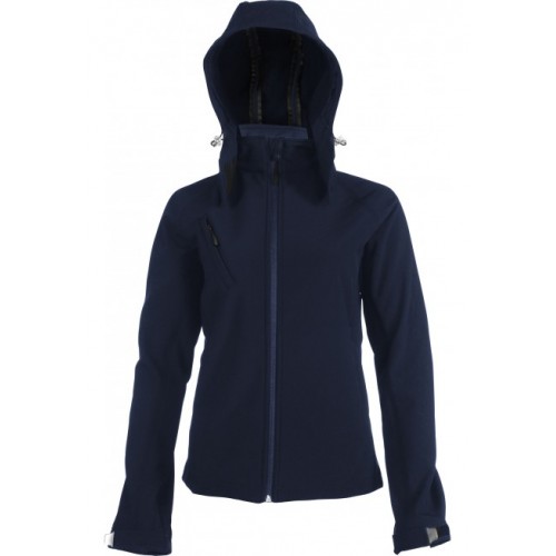 VESTE A CAPUCHE SOFTSHELL 3 COUCHES FEMME KARIBAN MARINE