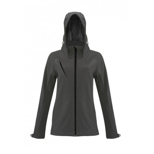 VESTE A CAPUCHE SOFTSHELL 3 COUCHES FEMME KARIBAN TITANIUM