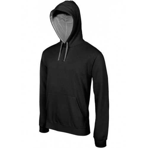 SWEAT-SHIRT CAPUCHE HOMME KARIBAN : K446 NOIR&GRIS