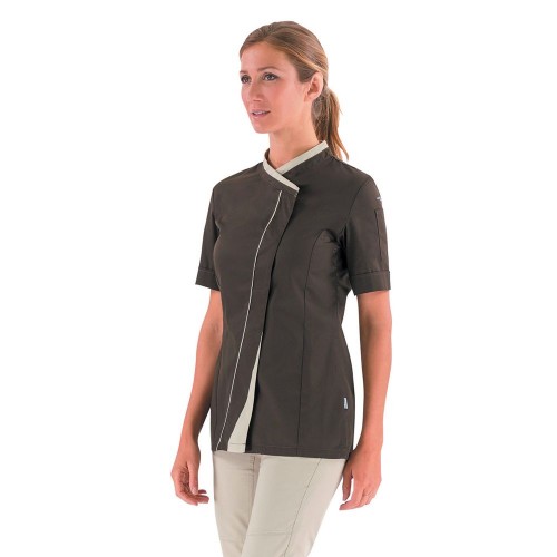 VESTE DE PATISSIER/CHOCOLATIER FEMME LAFONT GINSENG CHOCO/BEIGE