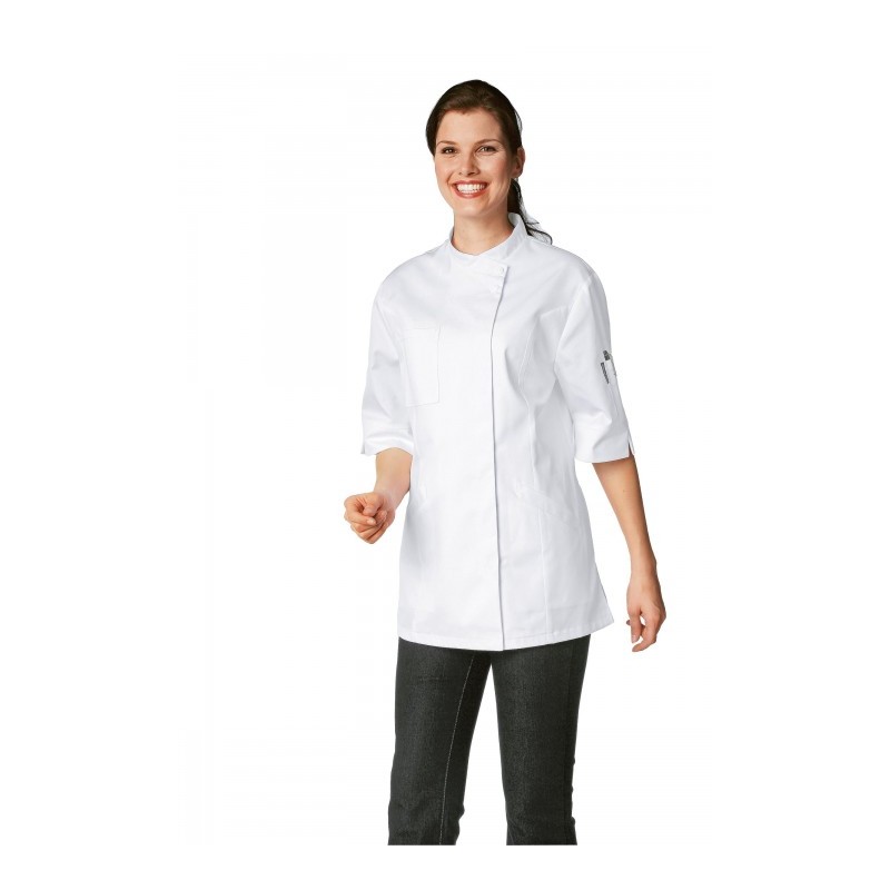 VESTE DE CUISINE FEMME MANCHES COURTES BRAGARD : VERANA VESTE DE CUISINE FEMME MANCHES COURTES BRAGARD : VERANA